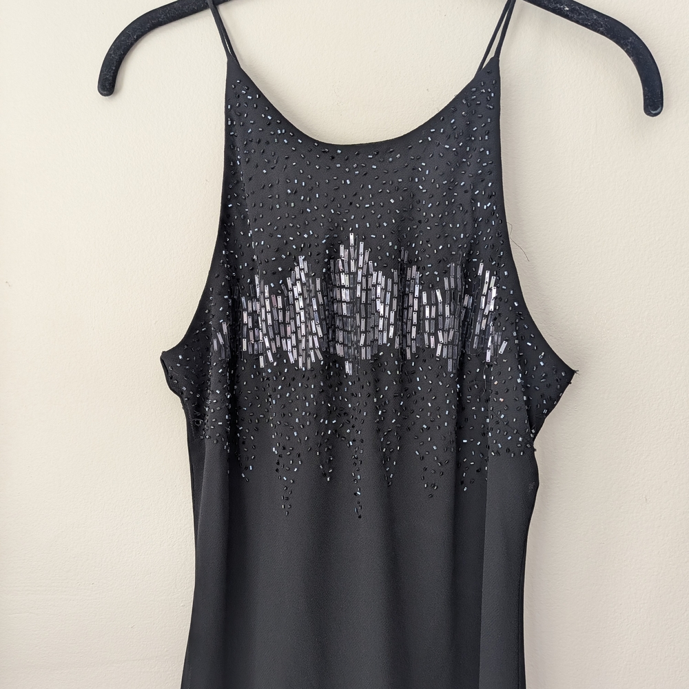 Cachet Black Beaded Halter Camisole